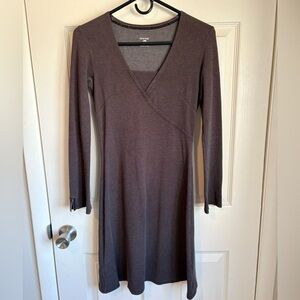 Horny Toad Elegant Brown/Purple Long Sleeve Dress